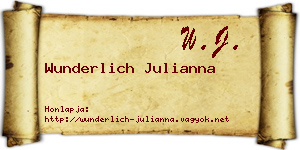 Wunderlich Julianna névjegykártya